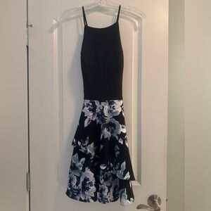 Speechless juniors dress black with blue floral bottom size 7.